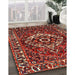 Traditional Dark Almond Brown Persian Rug in Family Room, tr980