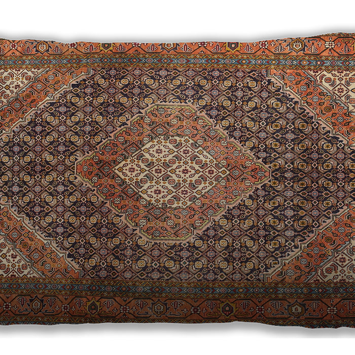 Traditional Classic Rectangular Saffron Red Lumbar Throw Pillow, 13 inch by 19 inch, lbtr981