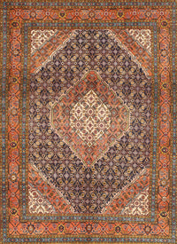 Machine Washable Traditional Saffron Red Rug, wshtr981