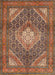 Machine Washable Traditional Saffron Red Rug, wshtr981