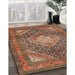 Traditional Saffron Red Persian Rug in Family Room, tr981