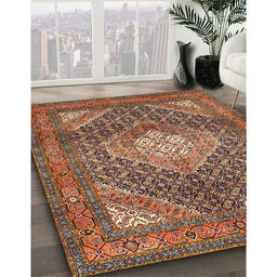 Machine Washable Traditional Saffron Red Rug in a Family Room, wshtr981
