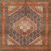 Square Traditional Saffron Red Persian Rug, tr981