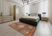Machine Washable Traditional Saffron Red Rug in a Bedroom, wshtr981