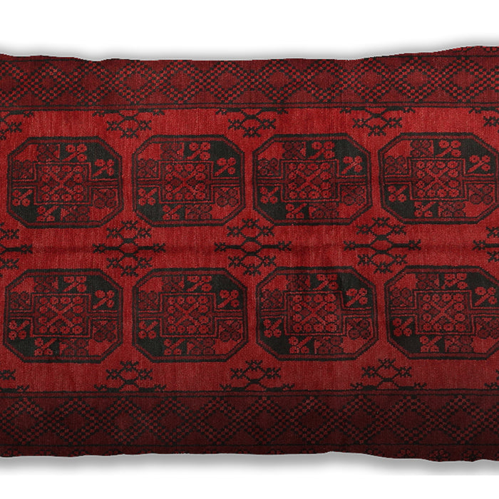 Traditional Classic Rectangular Saffron Red Lumbar Throw Pillow, 13 inch by 19 inch, lbtr982