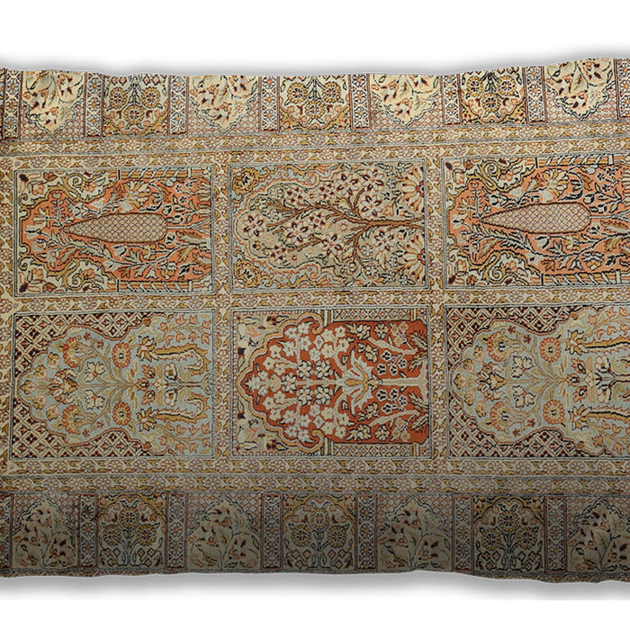 Traditional Classic Rectangular Brown Gold Lumbar Throw Pillow, 13 inch by 19 inch, lbtr983