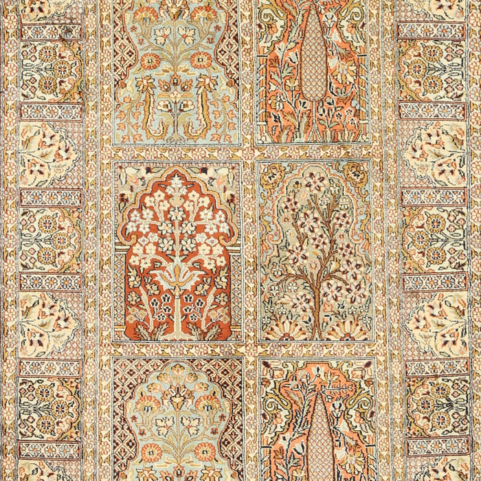 Machine Washable Traditional Brown Gold Rug, wshtr983