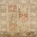 Square Traditional Brown Gold Persian Rug, tr983