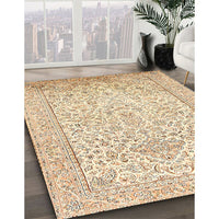 Traditional Khaki Gold Persian Rug, tr984