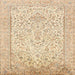 Square Traditional Khaki Gold Persian Rug, tr984