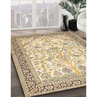 Traditional Khaki Gold Persian Rug, tr985