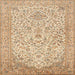 Square Traditional Brown Gold Persian Rug, tr986