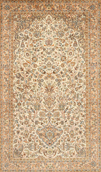 Machine Washable Traditional Brown Gold Rug, wshtr986