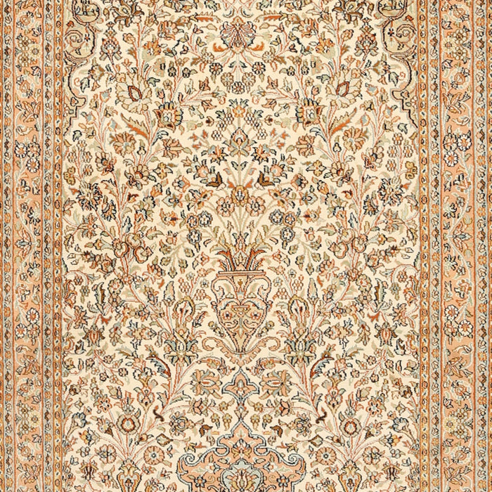 Machine Washable Traditional Brown Gold Rug, wshtr986
