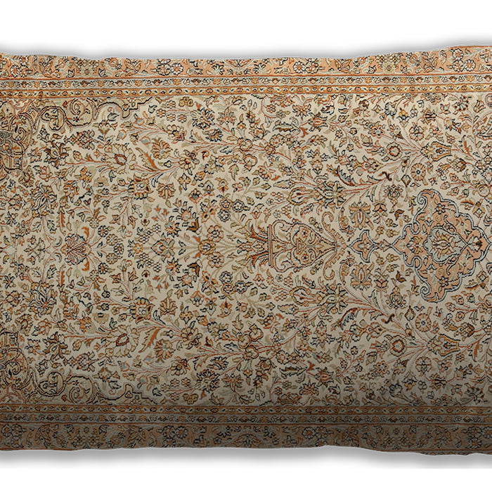 Traditional Classic Rectangular Brown Gold Lumbar Throw Pillow, 13 inch by 19 inch, lbtr986