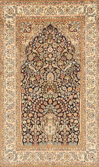 Machine Washable Traditional Sienna Brown Rug, wshtr987