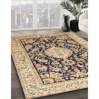 Traditional Chestnut Brown Medallion Rug, tr988