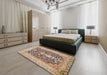 Traditional Chestnut Brown Animal Rug in a Bedroom, tr989