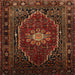 Square Traditional Saddle Brown Persian Rug, tr98