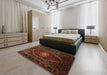 Traditional Saddle Brown Persian Rug in a Bedroom, tr98