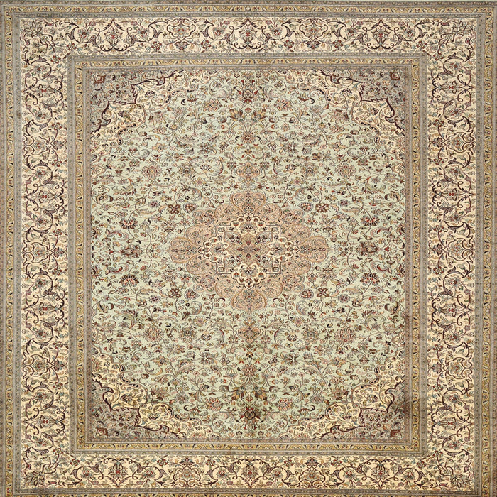 Round Machine Washable Traditional Brown Rug, wshtr990