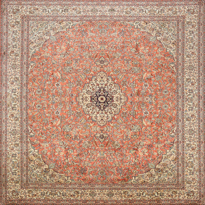 Square Traditional Brown Medallion Rug, tr991