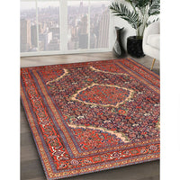 Traditional Orange Salmon Pink Medallion Rug, tr992