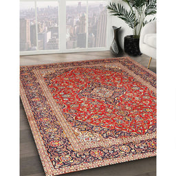 Traditional Red Persian Rug in Family Room, tr993