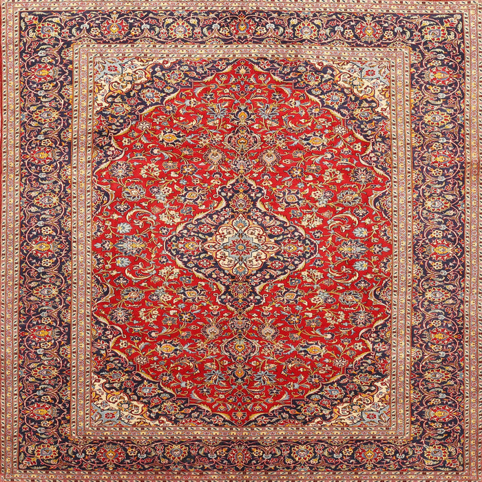 Round Machine Washable Traditional Red Rug, wshtr993