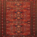 Round Machine Washable Traditional Brown Red Rug, wshtr994