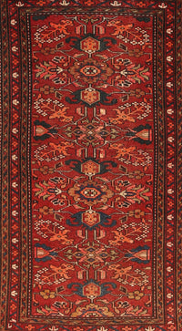 Machine Washable Traditional Brown Red Rug, wshtr994