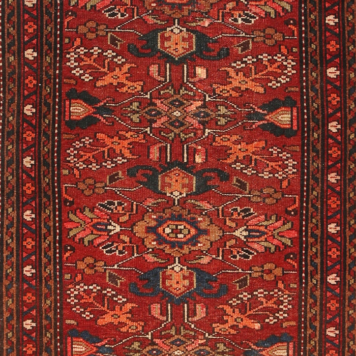 Machine Washable Traditional Brown Red Rug, wshtr994
