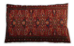 Traditional Classic Rectangular Brown Red Lumbar Throw Pillow, 13 inch by 19 inch, lbtr994