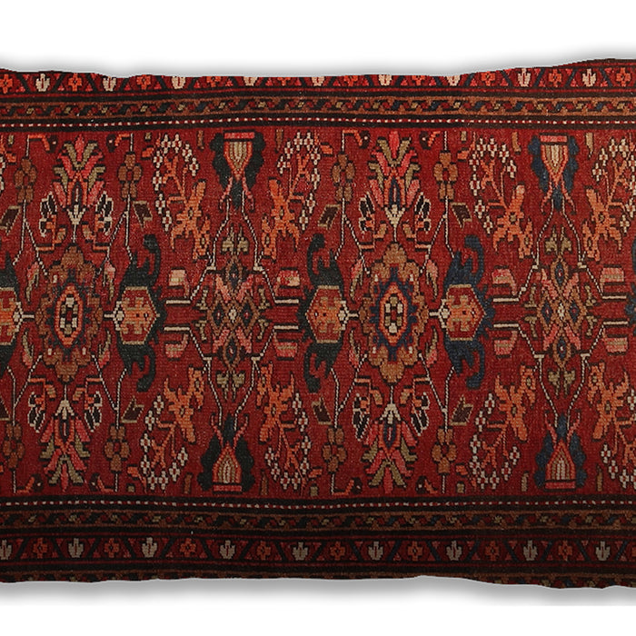 Traditional Classic Rectangular Brown Red Lumbar Throw Pillow, 13 inch by 19 inch, lbtr994