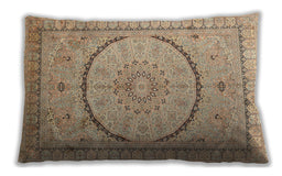Traditional Classic Rectangular Brown Gold Lumbar Throw Pillow, 13 inch by 19 inch, lbtr997