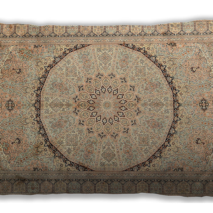 Traditional Classic Rectangular Brown Gold Lumbar Throw Pillow, 13 inch by 19 inch, lbtr997