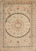 Traditional Brown Gold Medallion Rug, tr997