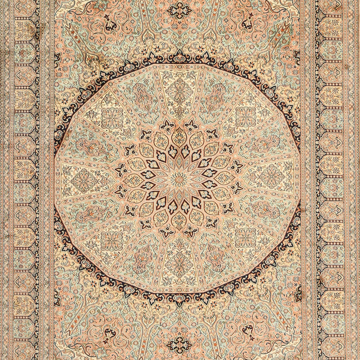 Traditional Brown Gold Medallion Rug, tr997