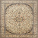 Round Machine Washable Traditional Brown Rug, wshtr999