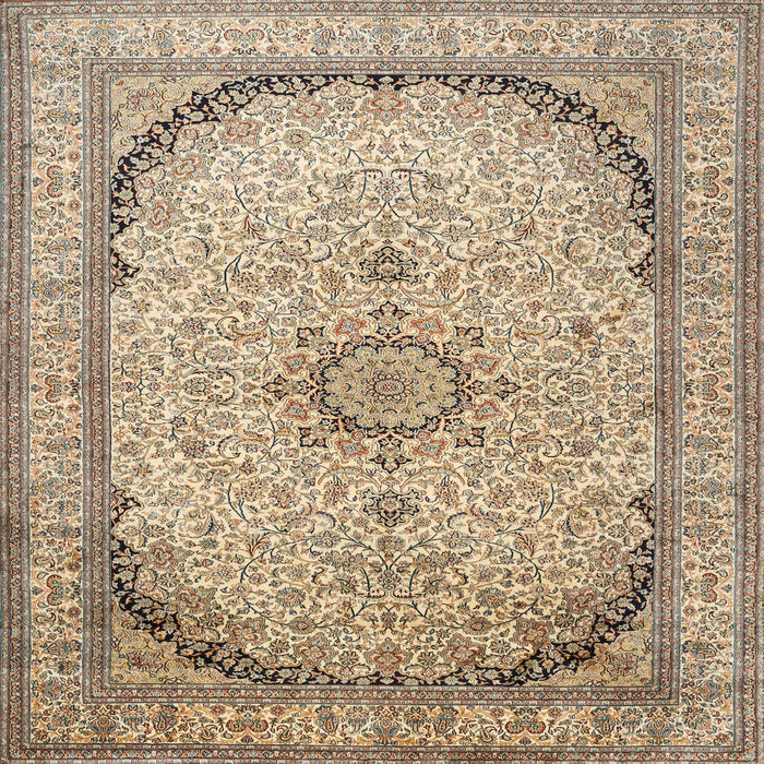 Square Traditional Brown Medallion Rug, tr999