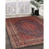 Traditional Saffron Red Medallion Rug, tr99