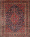 Machine Washable Traditional Saffron Red Rug, wshtr99