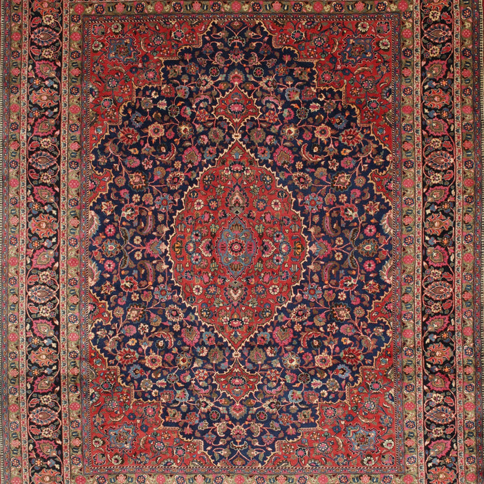 Machine Washable Traditional Saffron Red Rug, wshtr99