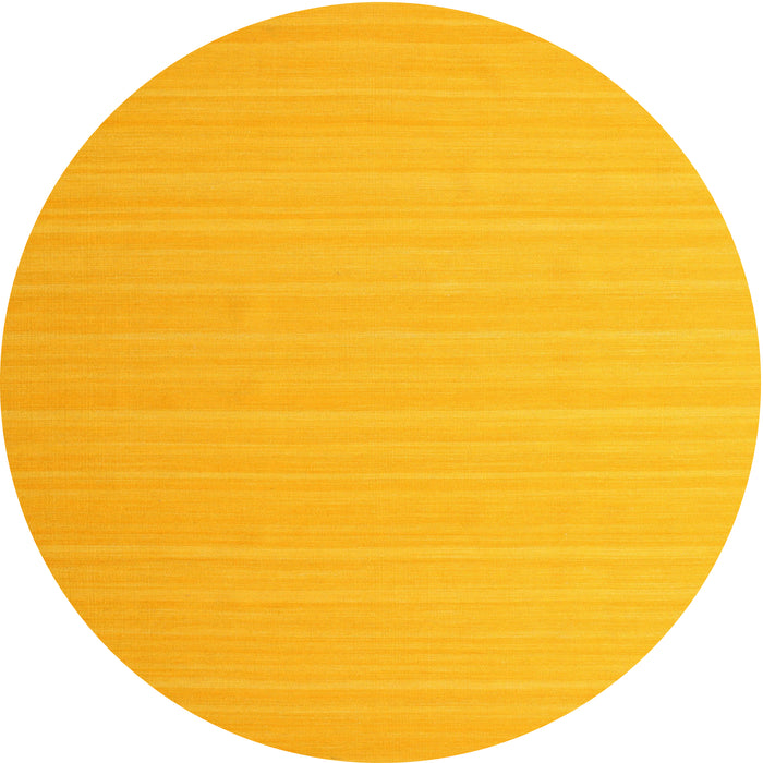 Round Machine Washable Contemporary Deep Yellow Rug, wshcon1002