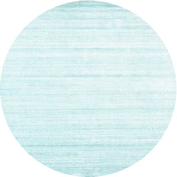 Round Machine Washable Contemporary Light Slate Blue Rug, wshcon1004