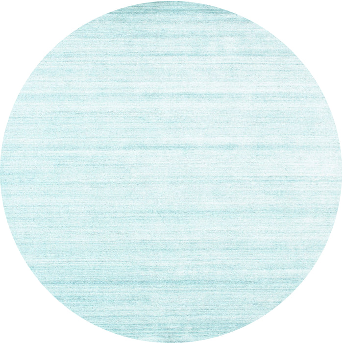 Round Machine Washable Contemporary Light Slate Blue Rug, wshcon1004