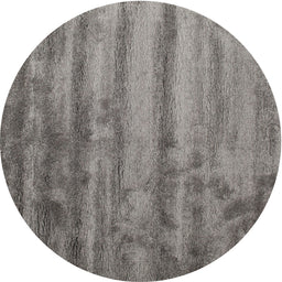 Round Machine Washable Contemporary Carbon Gray Rug, wshcon1010