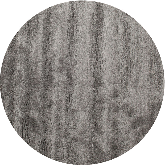 Round Machine Washable Contemporary Carbon Gray Rug, wshcon1010