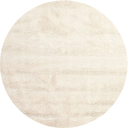 Round Contemporary Blanched Almond Beige Solid Rug, con1011