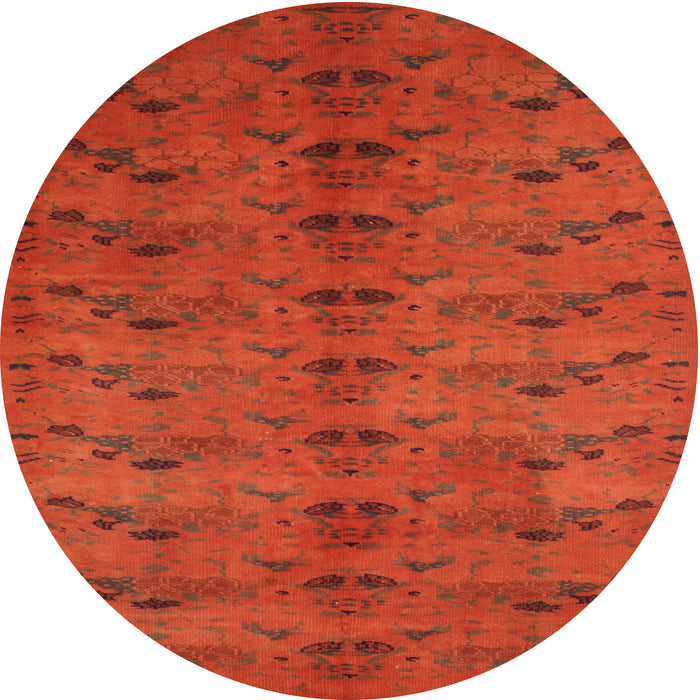 Round Contemporary Neon Red Modern Rug, con1013